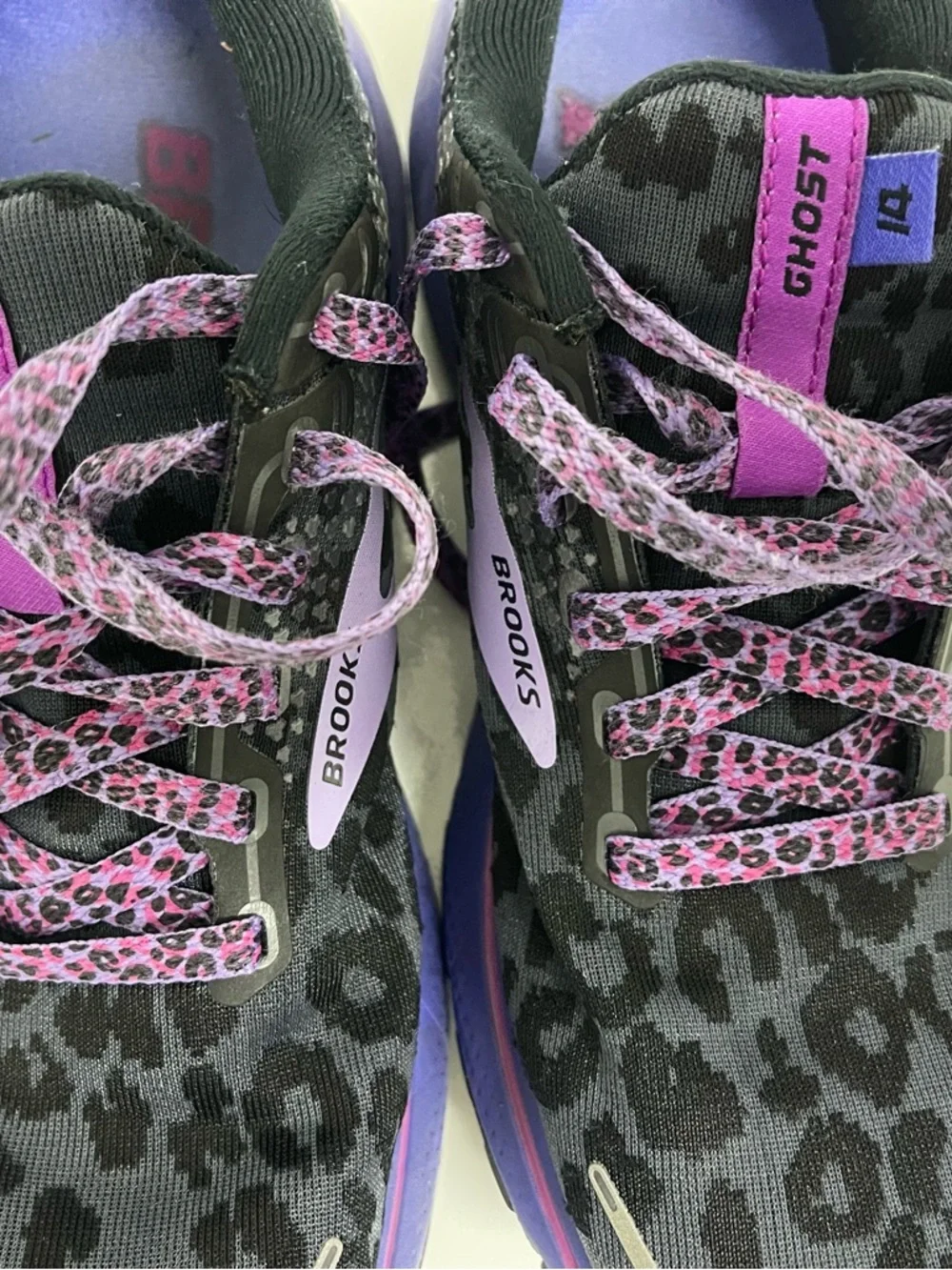 Brooks Ghost 14 Women's Running Shoes - Black with Purple/Pink Accents - Picture 2 of 6